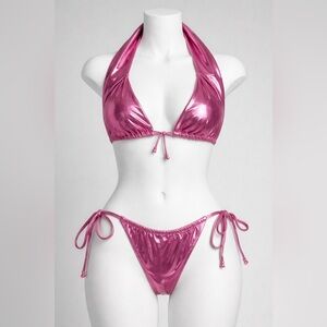 NWT! Fashion Nova Shimmering Pink Bikini